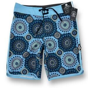 Volcom Mod Barnacle Medallion Scallop Print Board Shorts Boys Size 27 14 L